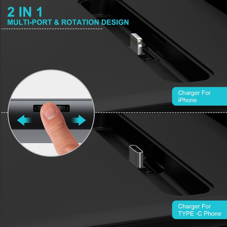 HQ-UD17 4 in 1 Wireless Charger Phone Holder Charging Base for iPhone, iWatch, AirPods and Other ...