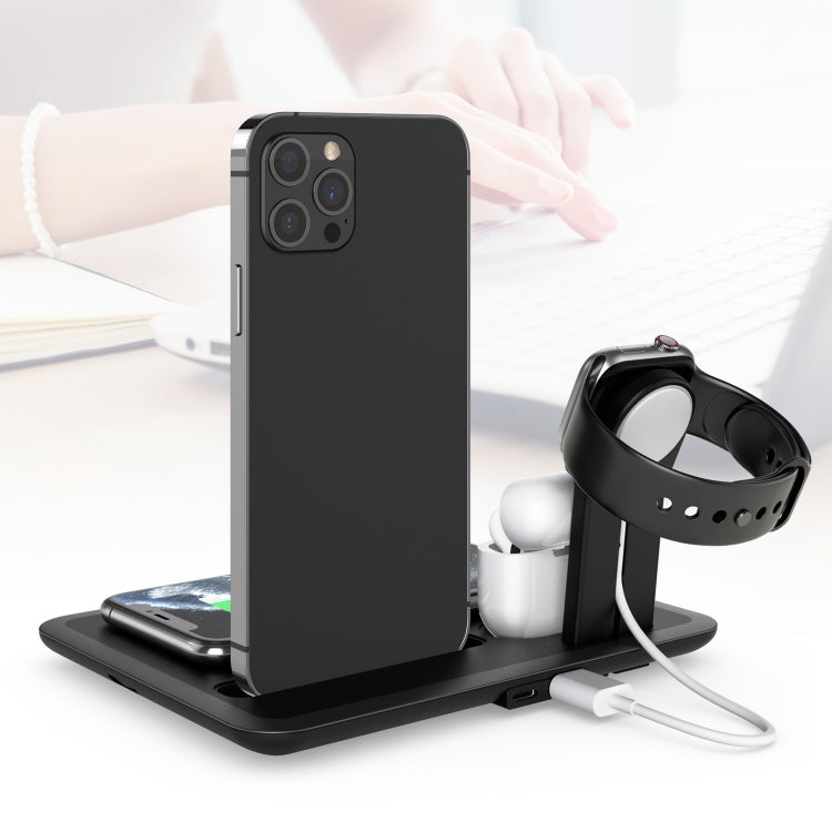 HQ-UD17 4 in 1 Wireless Charger Phone Holder Charging Base for iPhone, iWatch, AirPods and Other ...