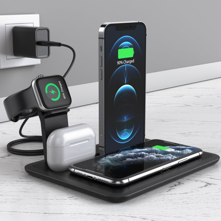 HQ-UD17 4 in 1 Wireless Charger Phone Holder Charging Base for iPhone, iWatch, AirPods and Other ...