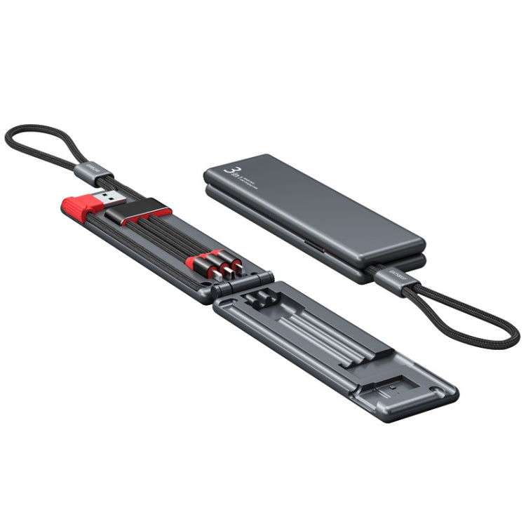 Oatsbasf 03083 Portable Multi-Function Micro USB + USB-C / Type-C + 8 Pin 3 in 1 Charging Cable��...