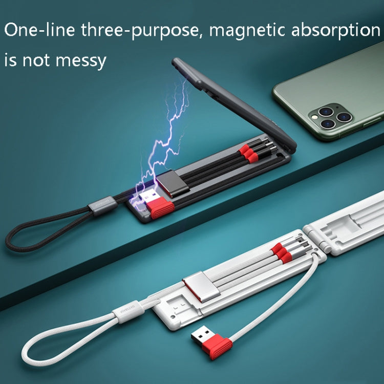 Oatsbasf 03083 Portable Multi-Function Micro USB + USB-C / Type-C + 8 Pin 3 in 1 Charging Cable��...