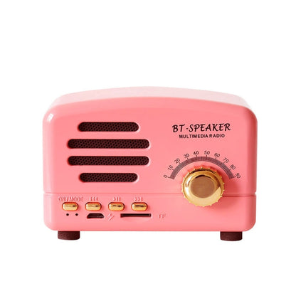 BT01 Retro Bluetooth Wireless Mini Speaker Portable Radio Support TF Card