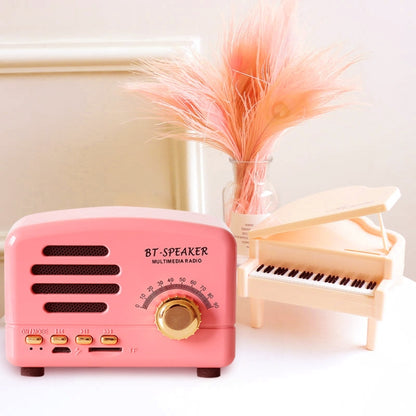 BT01 Retro Bluetooth Wireless Mini Speaker Portable Radio Support TF Card