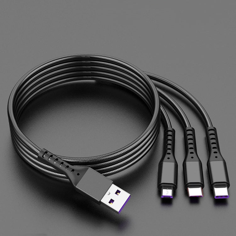 2 PCS ZZ034 USB To 8 Pin + USB-C / Type-C + Micro USB 3 In 1 Fast Charging Cable, Style:���������...