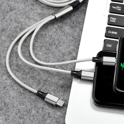 2 PCS ZZ034 USB To 8 Pin + USB-C / Type-C + Micro USB 3 In 1 Fast Charging Cable, Style:���������...