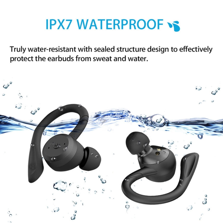 BE1032 Ear-mounted Waterproof Sports TWS Wireless Bluetooth Earphone, Black, Fluorescent Green���...
