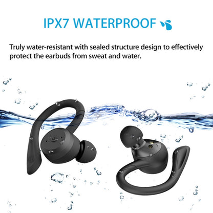 BE1032 Ear-mounted Waterproof Sports TWS Wireless Bluetooth Earphone, Black, Fluorescent Green���...