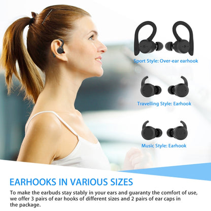 BE1032 Ear-mounted Waterproof Sports TWS Wireless Bluetooth Earphone, Black, Fluorescent Green���...