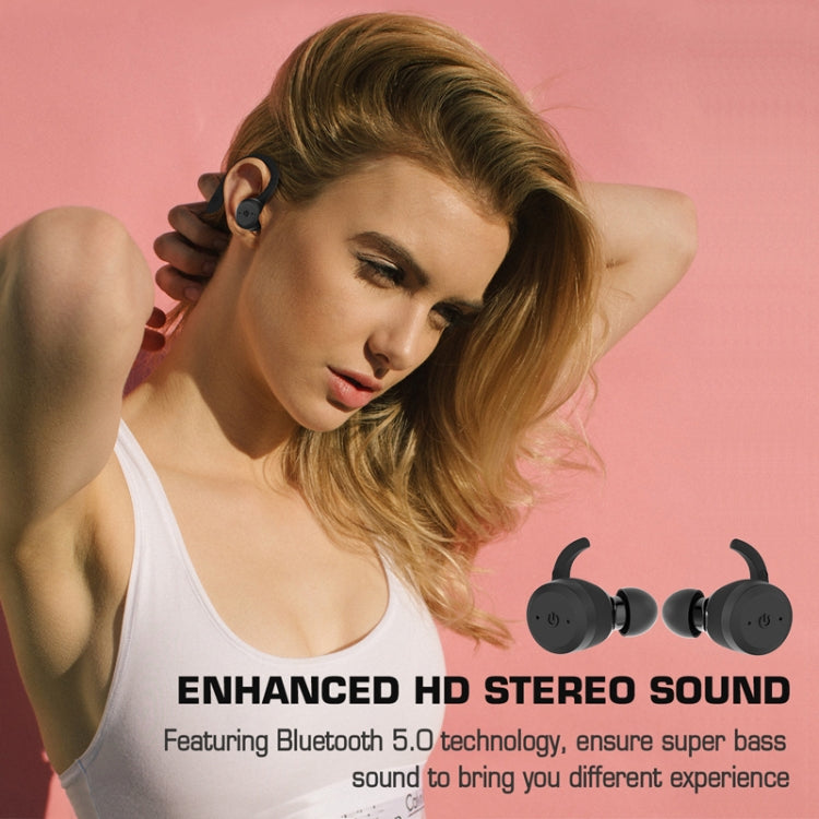 BE1032 Ear-mounted Waterproof Sports TWS Wireless Bluetooth Earphone, Black, Fluorescent Green���...
