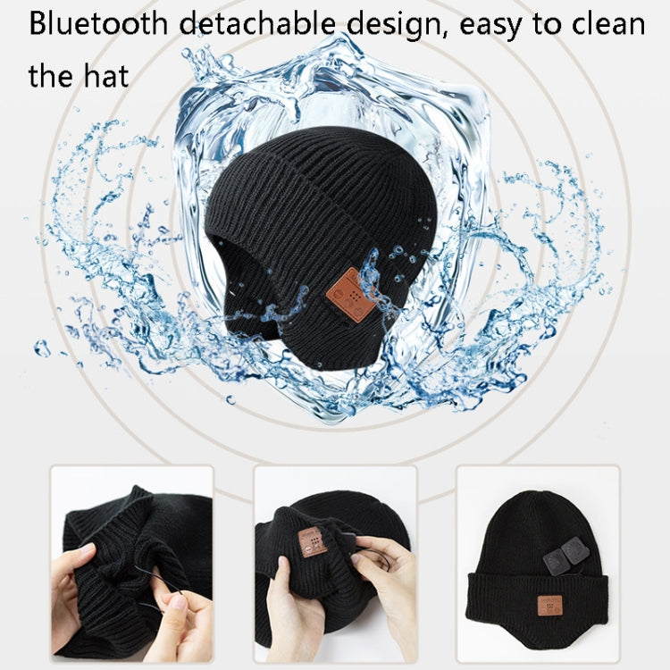 TR Ear-Covered Bluetooth Music Hat 5.0 Binaural Stereo Headphone Cap, Black, Dark Gray