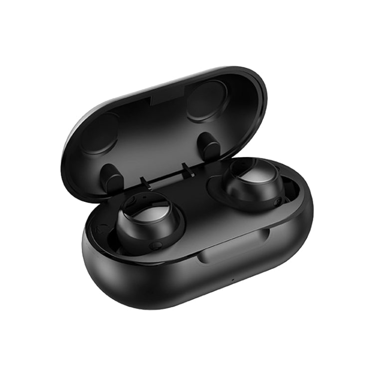 TWS-22 Bluetooth 5.0 In-Ear Sports Waterproof Noise Cancelling Touch Control Mini Headphones, Bla...