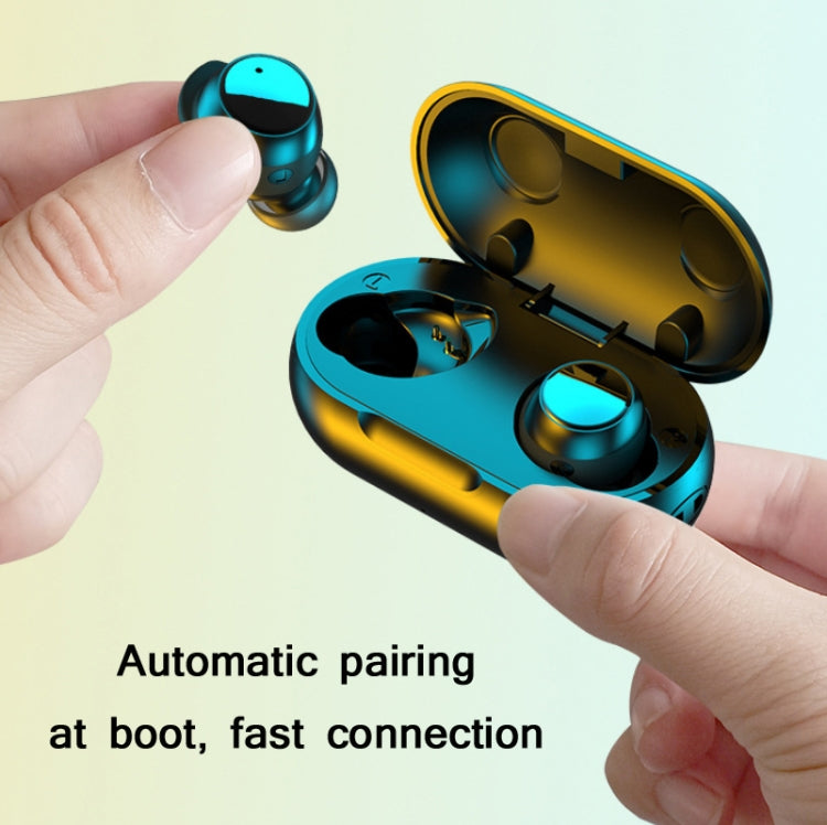 TWS-22 Bluetooth 5.0 In-Ear Sports Waterproof Noise Cancelling Touch Control Mini Headphones, Bla...