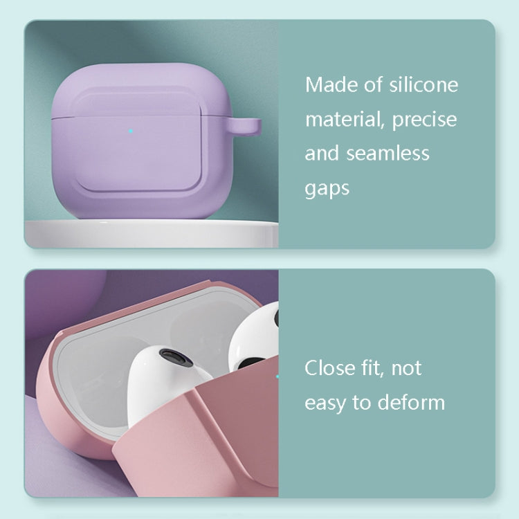 Silicone Shockproof Cover with Metal Buckle For AirPods 3, Night Green, White, Pink, Hyacinth Pur...