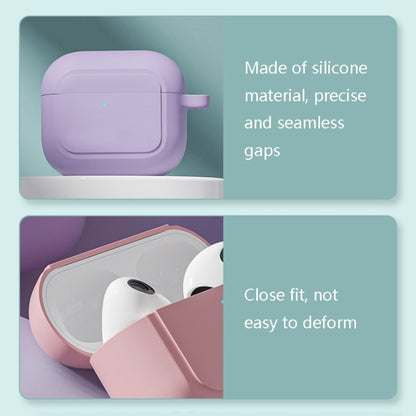 Silicone Shockproof Cover with Metal Buckle For AirPods 3, Night Green, White, Pink, Hyacinth Pur...