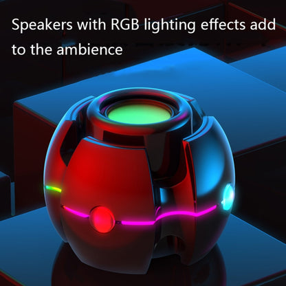 RGB Light Effect Gyro Shape Wireless Bluetooth Audio, White, Pink, Blue, Black, Red