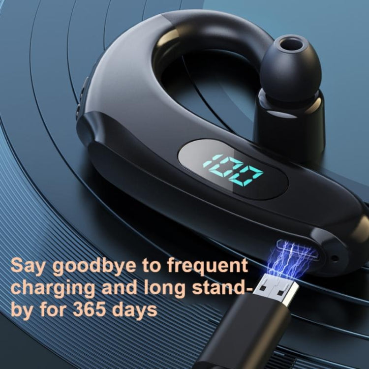 Q20 Bluetooth 5.2 Business Digital Display Sports Earhook Stereo Earphone, Q20 Black, Q20 White��...