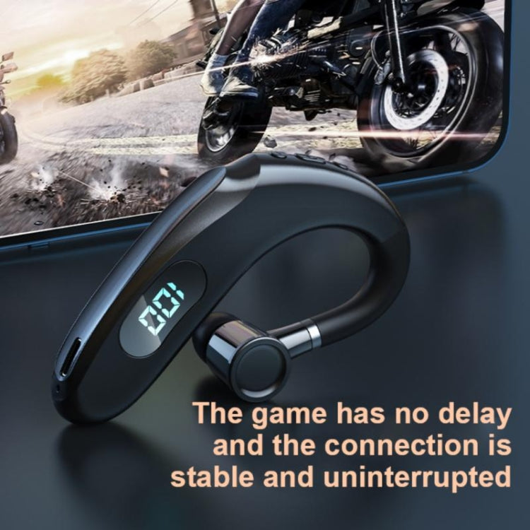 Q20 Bluetooth 5.2 Business Digital Display Sports Earhook Stereo Earphone, Q20 Black, Q20 White��...