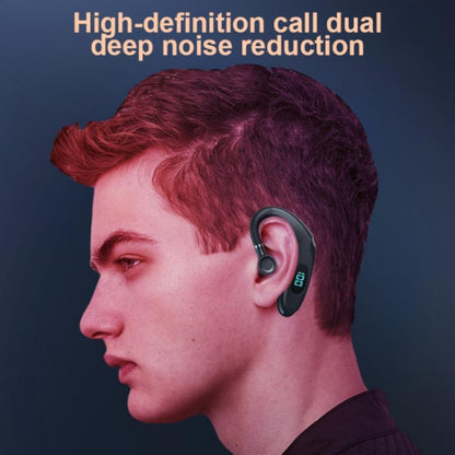 Q20 Bluetooth 5.2 Business Digital Display Sports Earhook Stereo Earphone, Q20 Black, Q20 White��...