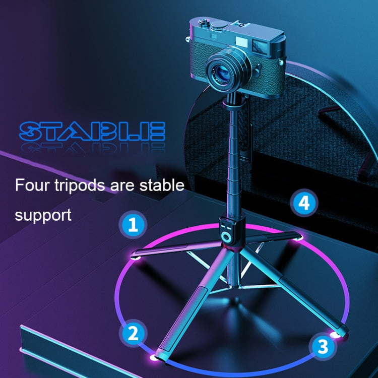 360-Degree Rotating Foldable Bluetooth Selfie Sticks Live Stand, Spec:, P220 TK (Double Clip)����...