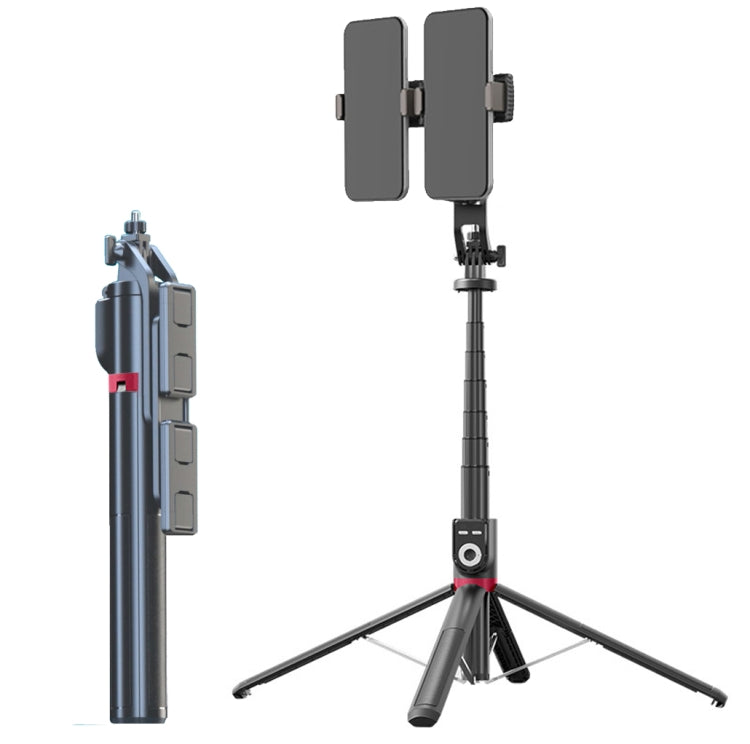 360-Degree Rotating Foldable Bluetooth Selfie Sticks Live Stand, Spec:, P220 TK (Double Clip)����...