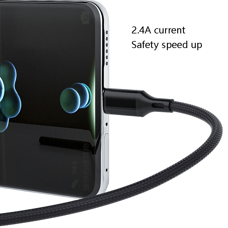 4 PCS 2.4A USB-C / Type-C to USB Braided Fast Charging Sync Data Cable, Length:, 0.25m (Red)�����...