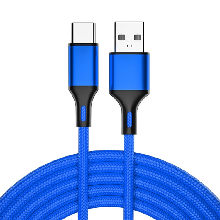4 PCS 2.4A USB-C / Type-C to USB Braided Fast Charging Sync Data Cable, Length:, 0.25m (Red)�����...