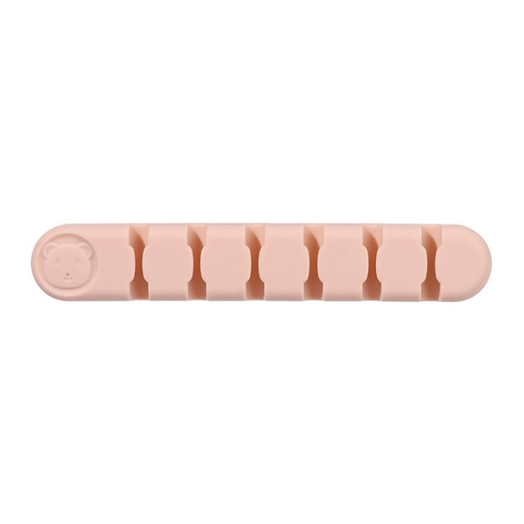 6 Holes Bear Silicone Desktop Data Cable Organizing And Fixing Device, 6 Holes
