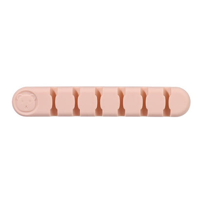 6 Holes Bear Silicone Desktop Data Cable Organizing And Fixing Device, 6 Holes