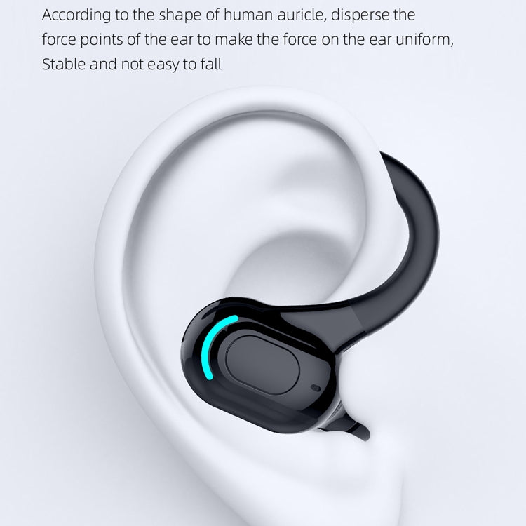 F8 Bluetooth 5.1 Ear-Mounted Stereo Wireless Sports Earphone, Single Earphone (Black+Red)��������...