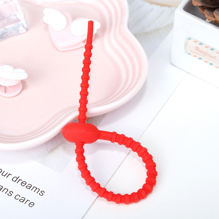 20 PCS Silicone Data Cable Storage Strap Cable Organizer, 21cm Brown, 21cm Grey, 21cm Yellow�����...