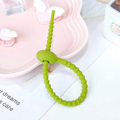 20 PCS Silicone Data Cable Storage Strap Cable Organizer, 21cm Brown, 21cm Grey, 21cm Yellow�����...