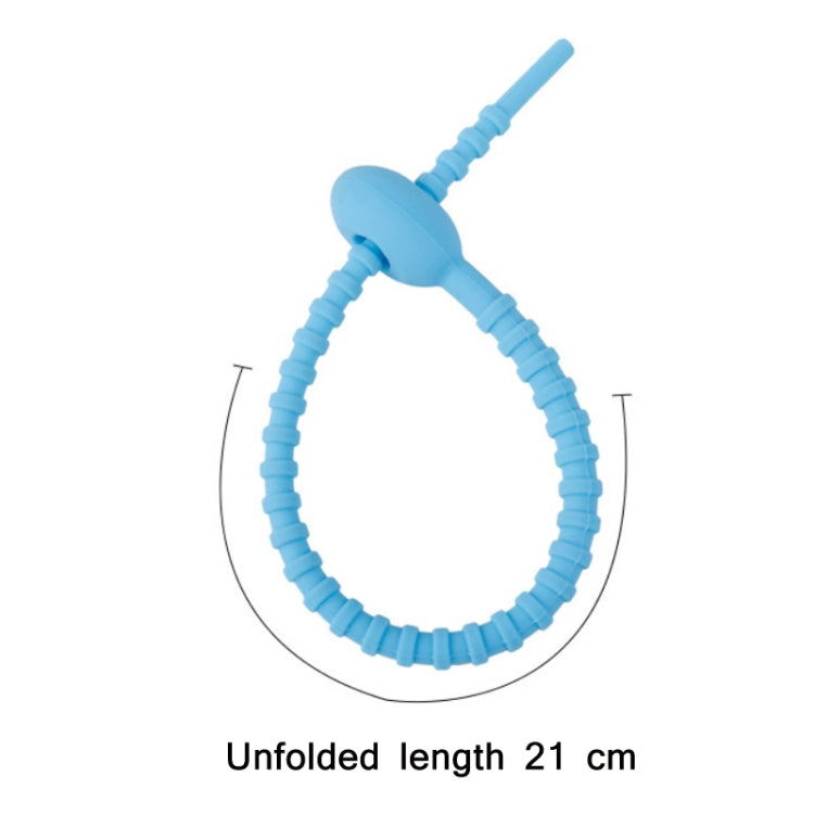20 PCS Silicone Data Cable Storage Strap Cable Organizer, 21cm Brown, 21cm Grey, 21cm Yellow�����...