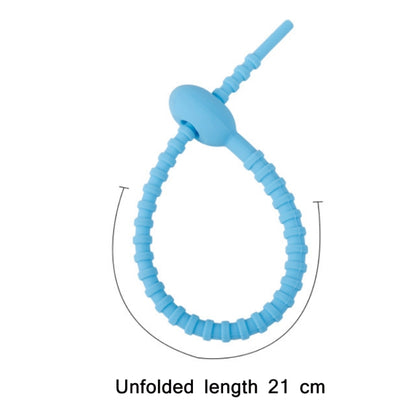 20 PCS Silicone Data Cable Storage Strap Cable Organizer, 21cm Brown, 21cm Grey, 21cm Yellow�����...