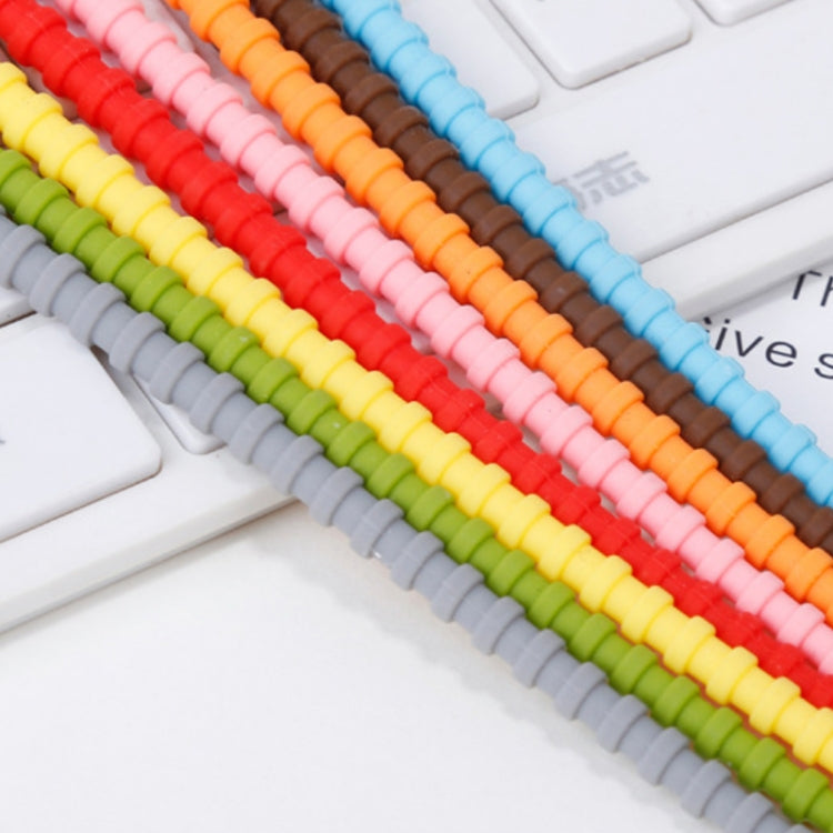 20 PCS Silicone Data Cable Storage Strap Cable Organizer, 21cm Brown, 21cm Grey, 21cm Yellow�����...
