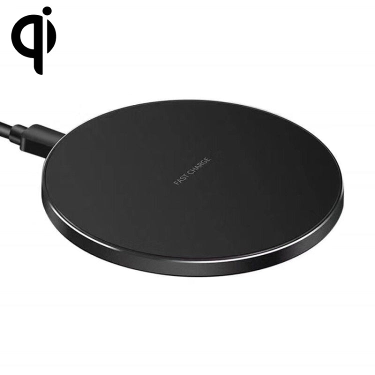 15W Metal Round Wireless Charger Smart Fast Charge, Black + Black Surface, Silver + White Surface...