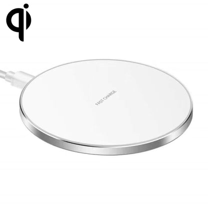 15W Metal Round Wireless Charger Smart Fast Charge, Black + Black Surface, Silver + White Surface...