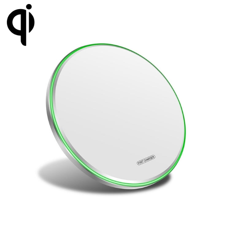 15W Metal Round Wireless Charger Smart Fast Charge, Black + Black Surface, Silver + White Surface...