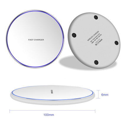 15W Metal Round Wireless Charger Smart Fast Charge, Black + Black Surface, Silver + White Surface...