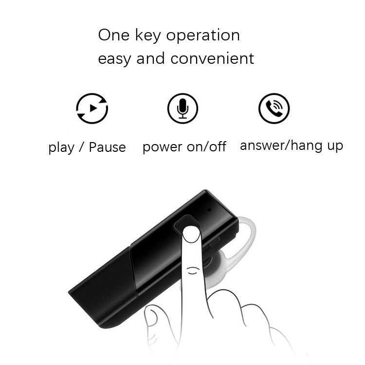 Single Ear 4.2 Bluetooth Headset Stereo HIFI Sports Wireless Bluetooth Headset, A1 Black, A1 Whit...