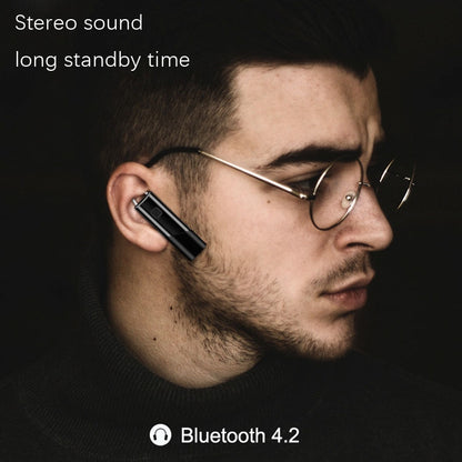 Single Ear 4.2 Bluetooth Headset Stereo HIFI Sports Wireless Bluetooth Headset, A1 Black, A1 Whit...