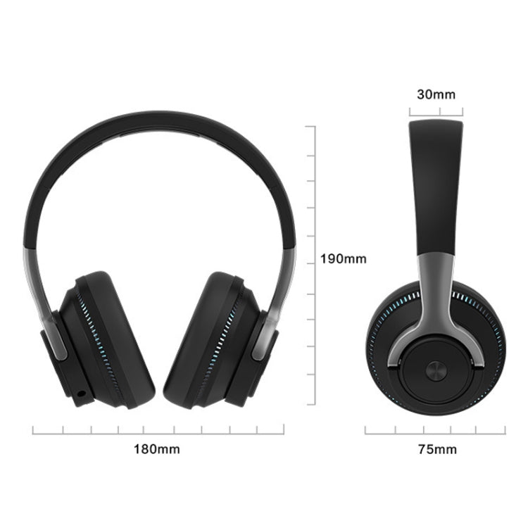 H2 Colorful Luminous Subwoofer Folding Retractable Card Wireless Bluetooth Headset, Black, Blue��...