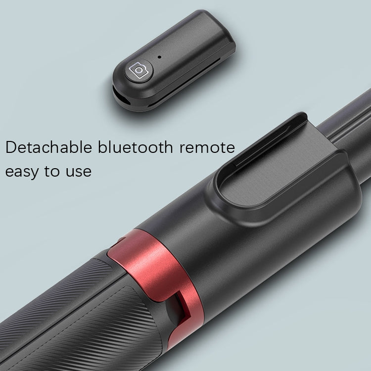 Desktop Multi-Function Live 1.3m Tripod Portable Integrated Bluetooth Selfie Rod, Black Red, Blac...