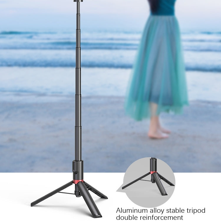 Desktop Multi-Function Live 1.3m Tripod Portable Integrated Bluetooth Selfie Rod, Black Red, Blac...