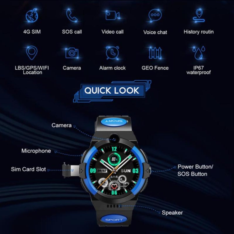 LT32 European Edition 4G Waterproof Touch Video Photograph GPS Children Phone Smart Watch, Black�...