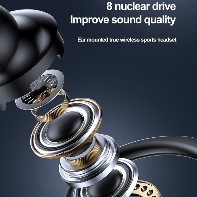 A1S Bluetooth Earphone Hanging Ear Incorporation True Sound Sports Single Ear Headset, A1S Black�...
