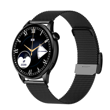 HD1 1.3 Inch AMOLED Screen Smart Watch with NFC Function, Gold Steel+Silicone Strap��������������...