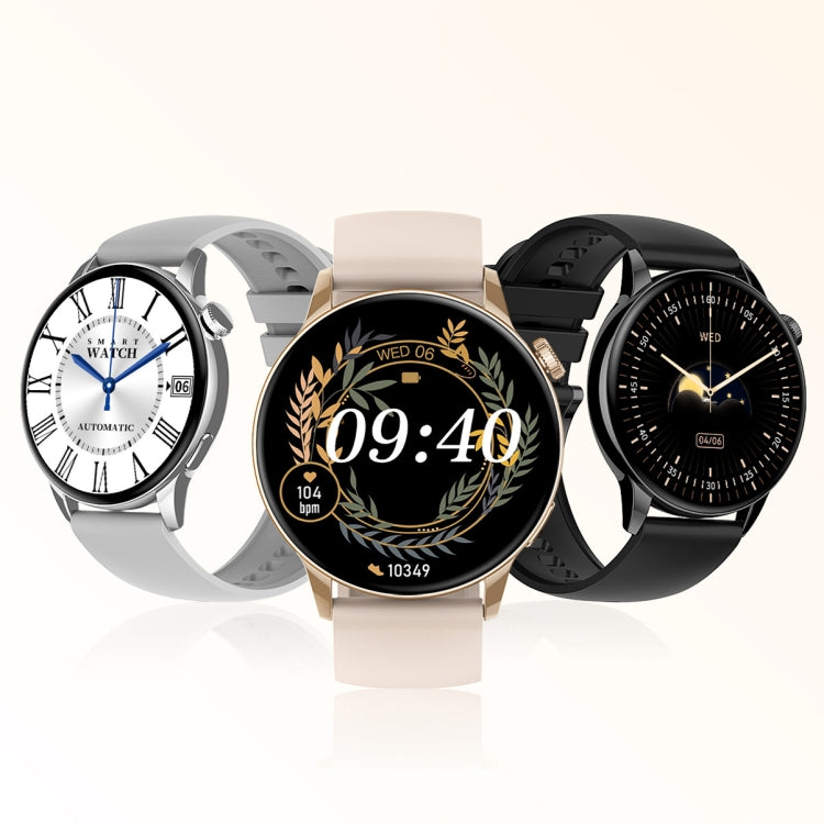 HD1 1.3 Inch AMOLED Screen Smart Watch with NFC Function, Gold Steel+Silicone Strap��������������...