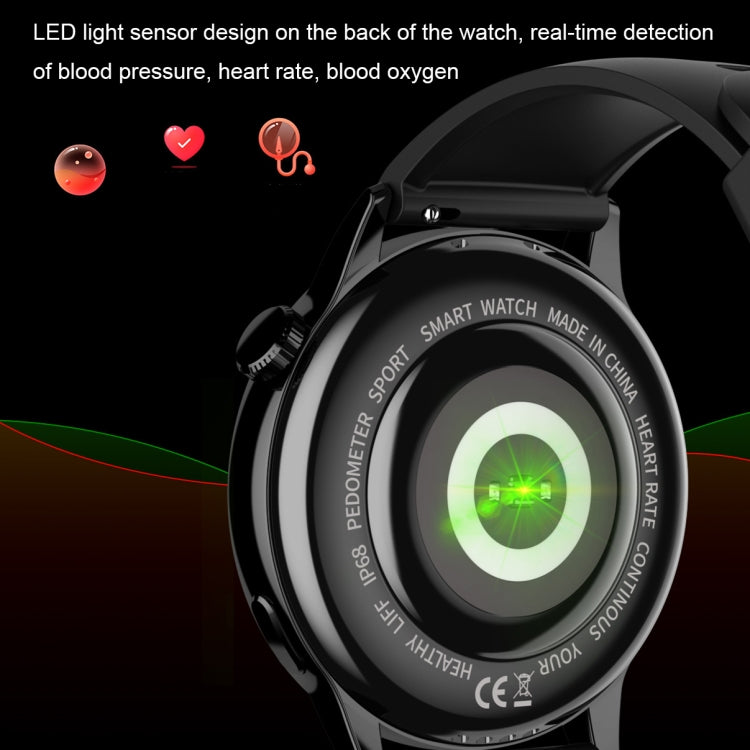 HD1 1.3 Inch AMOLED Screen Smart Watch with NFC Function, Gold Steel+Silicone Strap��������������...