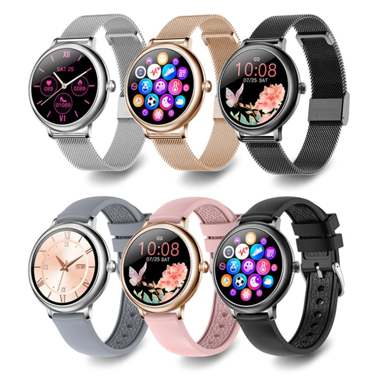 LOANIY CF80 1.08 Inch Heart Rate Monitoring Smart Bluetooth Watch, Gold Steel, Black Steel�������...