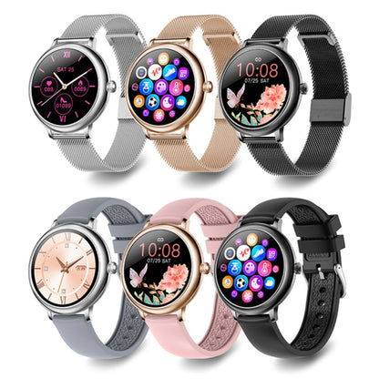 LOANIY CF80 1.08 Inch Heart Rate Monitoring Smart Bluetooth Watch, Gold Steel, Black Steel�������...